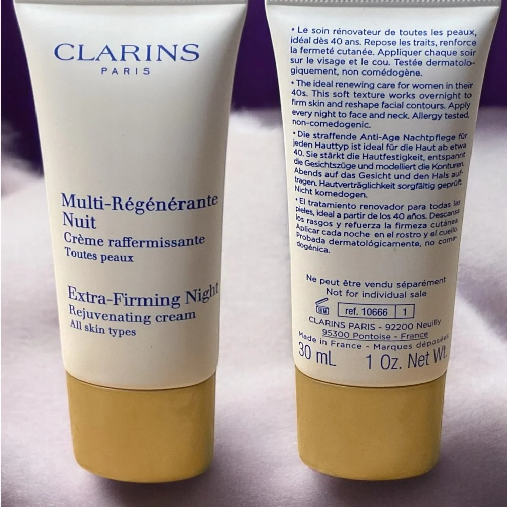 Stila Foundation & Clarins Night Cream Set With Cosmetics Case NWT